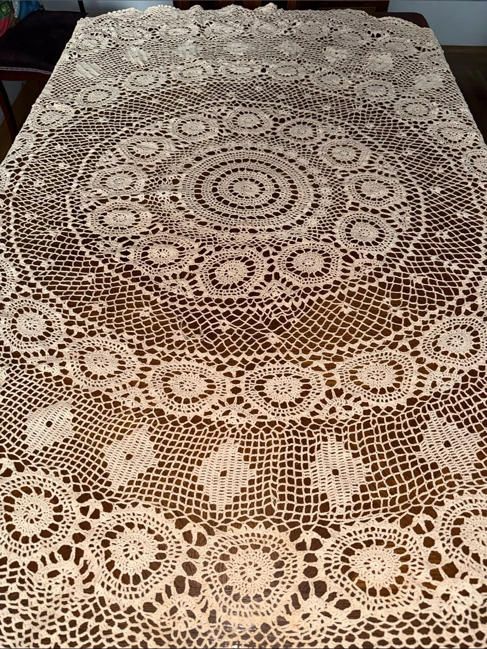 Antique lace tablecloth